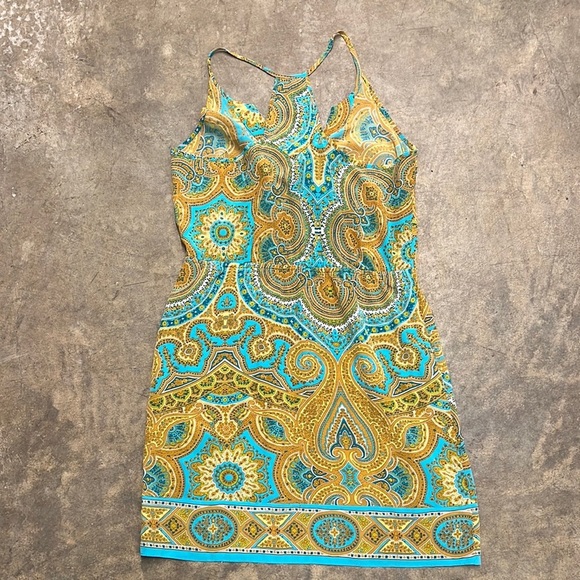 Alice & Trixie Blue and Gold Dress with Paisley Pattern - Picture 2 of 5